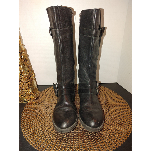 Enzo Angiolini Eastern Tall Moto Harness Leather Boots Size 6 - Picture 4 of 8